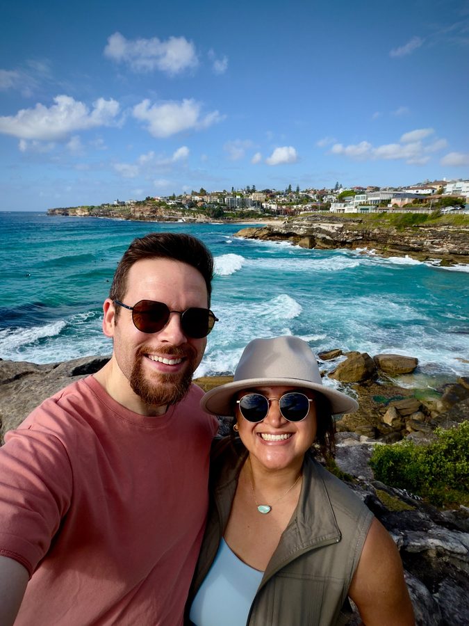 Harrison and his wife at Bondi, Sydney